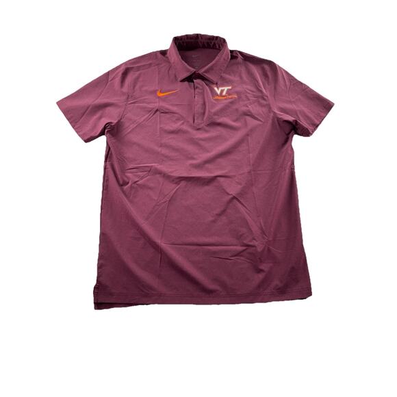 Nike NCAA Virginia Tech Hokies Large VT Team Issue Dri-FIT On Field Polo Shirt - Picture 1 of 9